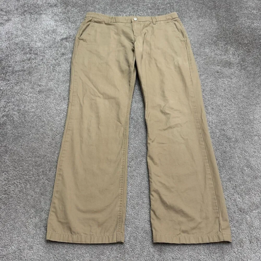 Bonobos Straight Leg Cotton Chino Pants Mens 35x34 Brown Khaki Flat Front Casual